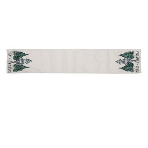 Unique Bargains Christmas Table Runner White Green 72"x13" 1 Pc - 1 of 4