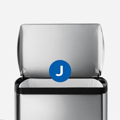 Brushed Stainless Steel 10 Gallon Rectangular Step Trash Can