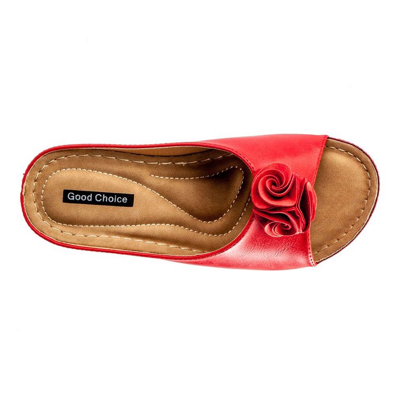 GC Shoes Sydney Flower Comfort Slide Wedge Sandals, 5 of 8