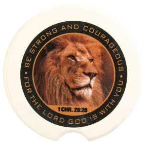 Dicksons Be Strong and Courageous 2.5 Inch Ceramic Car Coasters Pack of 2 - 1 of 2