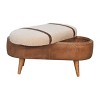 TiramisuBest Contemporary Bench in Silver Metal and Camel Faux Leather, 18.0"L Entryway Bench - 2 of 4
