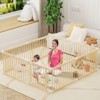 APRILSOUL Large Wooden Baby Playpen, Adjustable Gate for Toddler and Babies, Foldable Fence Baby Play Yard with Door - 3 of 4