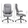 Vinsetto High Back 360¡ã Swivel Ergonomic Home Office Chair with Flip Up Arms, Faux Leather Computer Desk Rocking Chair, Grey - 3 of 4