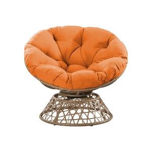 YARDSIGHT Papasan Chair with Large Plush Cushion -Hand-Woven Wicker Base, Cozy Lounge Chair for Living Room, Bedroom, Balcony, or Reading Nook - 1 of 4