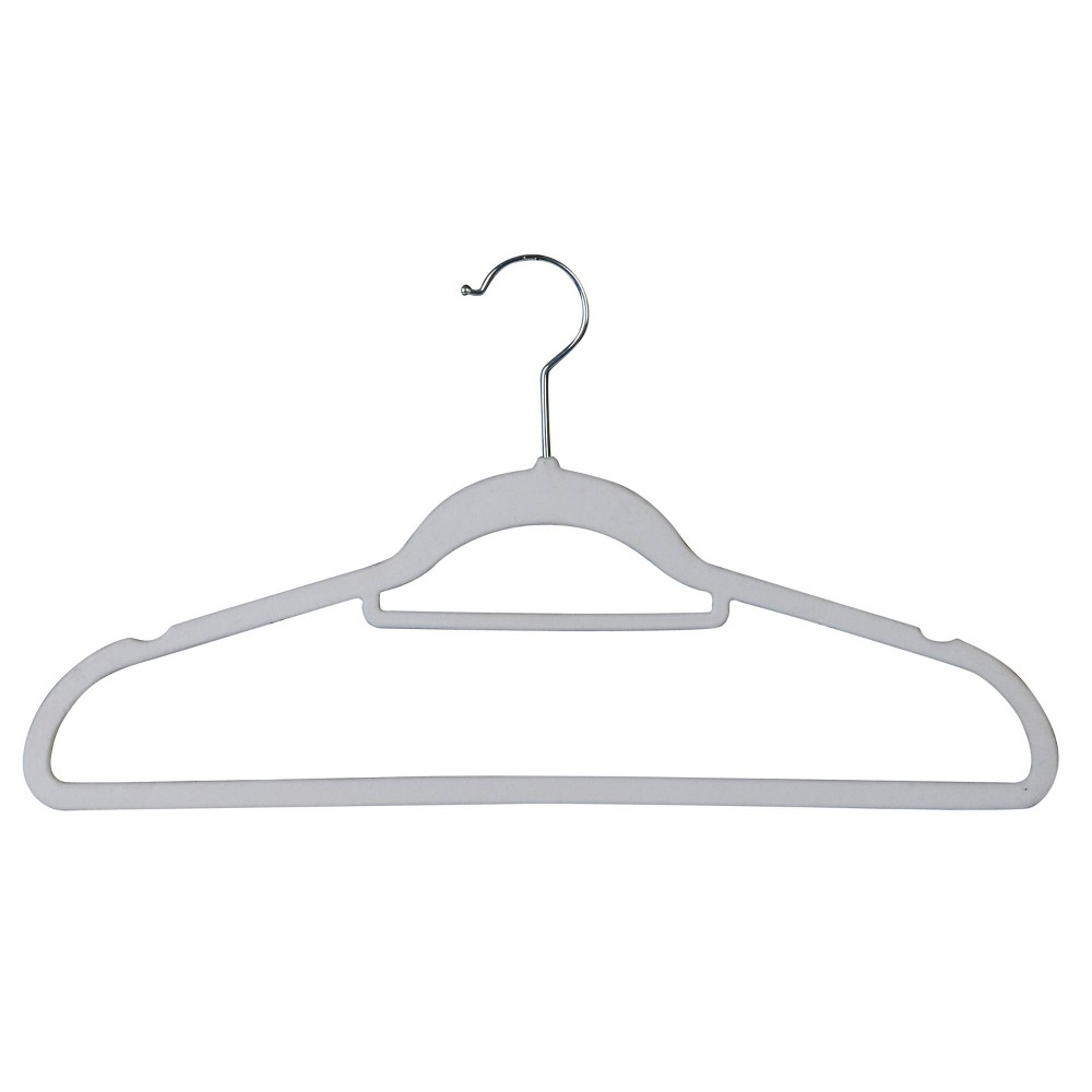 Isaac Mizrahi 30pk Velvet Hangers with Accessory Bar White