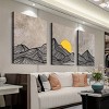 3pcs Set of Wooden Framed Canvas Art - Modern Minimalist Mountain, Waterproof Bohemian Wall Decor for Bedroom, Living Room - 2 of 4