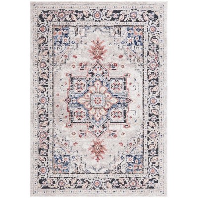 Luna Beige and Black Synthetic Rectangular Area Rug