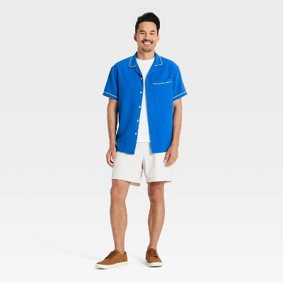 Мужские рубашки Goodfellow & Co Men's Short Sleeve Camp Collar Button-Down Gauze Shirt - Goodfellow & Co™ Red L — фото 3