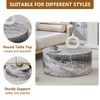 Infurnic Coffee Tables Gray Marble Textured Cylinder Coffee Table with Stone Finish Large Size for Living Room Bedroom, Gray, 27.5"*27.5"*12" - 4 of 4