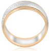 Pompeii3 14k White & Yellow Gold Men's Comfort Wedding 8MM Two Tone Etched Two Tone Band - 2 of 4