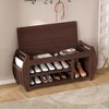 NicBex Modern 42" Storage Bench with Curved Side Panels and Open Shelves for Entryway and Living Room - 3 of 4