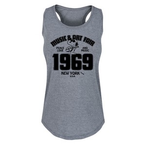 Women's - Peanuts - Snoopy and Friends Graphic Racerback Tank - 1 of 4