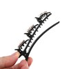 Unique Bargains Women's Cute Flower Pearl Hair Clips 3.66"x0.43"x1.26" Black 2 Pcs - 3 of 4