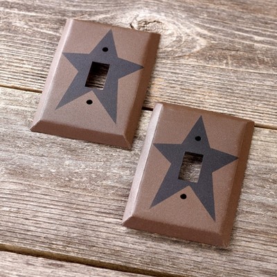 Lakeside Barn Star Toggle Switch Plate Covers for Lights with Farmhouse Style - Set of 2