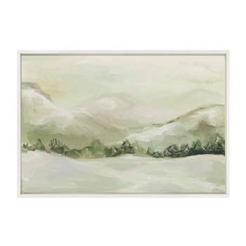 Kate & Laurel All Things Decor 23"x33" Sylvie Winter Landscape 3 Framed Canvas Wall Art by Annie Quigley White Nature Holiday Snow