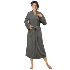 PAVILIA Women Waffle Knit  Robe, Soft Cozy Breathable Lightweight Long Bathrobe with Pockets for Shower Spa House - 1 of 4