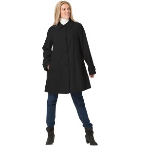 Woman Within Plus Size Wool-Blend Classic A-Line Coat - 1 of 4