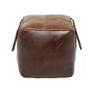 Rustic Leather Foot Stool Ottoman Smooth Brown Leather - Olivia & May: No Assembly, Indoor Use, 250 lbs Limit - 2 of 4