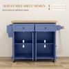 Aghana Digitals Mobile Kitchen Island Cart with Rubberwood Top, 2 Drawers, 2 Cabinets, Spice & - 4 of 4