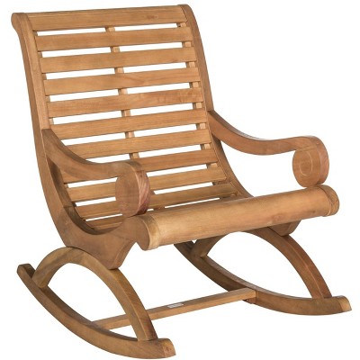Teak Brown Eucalyptus Wood Outdoor Rocking Chair
