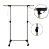 Yukimo Short Clothing Rack with Bottom Shelves and Wheels, Heavy Duty Rolling Clothes Rack for Kids and Adults, Adjustable Height - 2 of 4