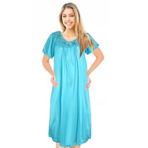 JEFFRICO Womens Short Sleeve Nightgowns Sleepwear Soft Pajama Dress Nightshirts - 1 of 4