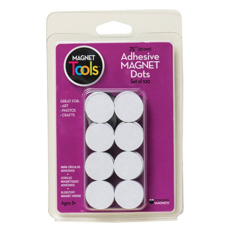 6pk 100 per Pack Adhesive Magnet Dots - Dowling Magnets, 2 of 5
