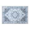 Vintage Washable Floral Area Rug: Non-Slip Distressed Oriental Carpet with Medallion – Low-Pile Accent Floor Mat for Living Room, Laundry Room - 2 of 4
