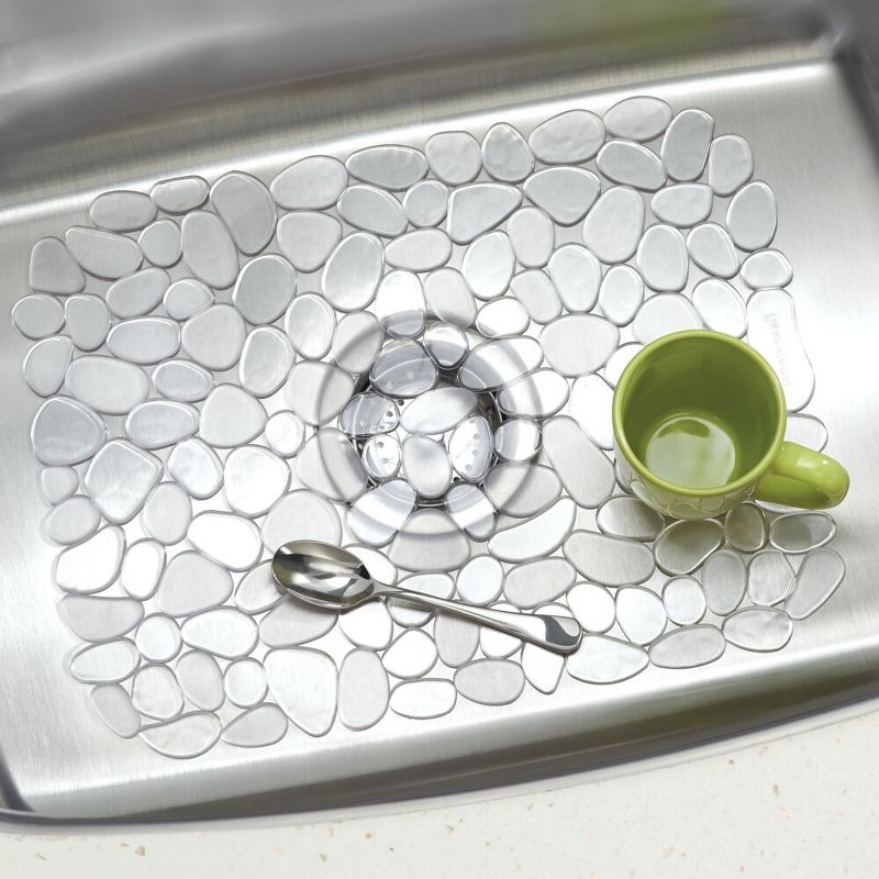 mDesign Plastic Kitchen Sink Protector Set - Pebble Design - Set of 3, 3 of 9