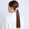 Anna-Kaci 3-Piece Lace Trim Textured Scrunchies Set with Soft Elastic Design 4.7in - Light Blue - 2 of 4