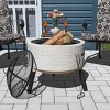 Pure Garden 21" Magnesium Oxide Round Outdoor Fire Pit Set Light Gray: Includes Poker & Cover, Easy Assembly - 2 of 4