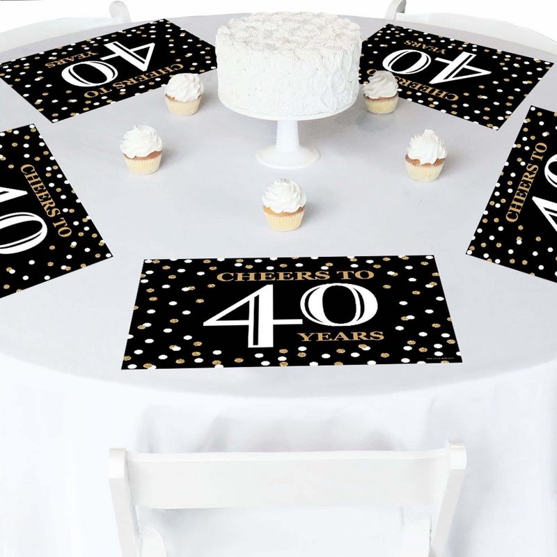 Big Dot of Happiness Adult 40th Birthday - Gold - Party Table Decorations - Birthday Party Placemats - Set of 16, 2 of 7