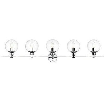 Elegant Lighting Jaelynn 5 light Chrome and Clear Bath Sconce
