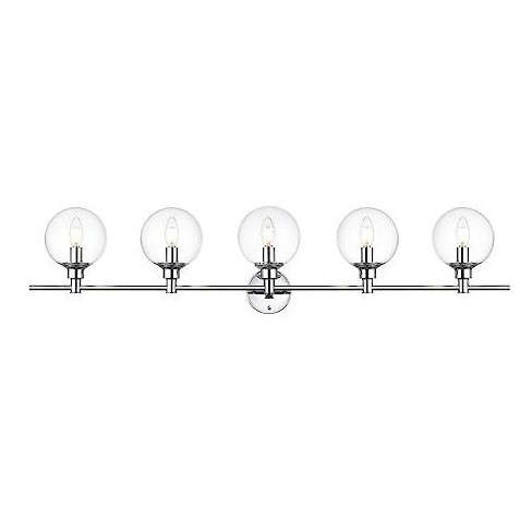 Elegant Lighting Jaelynn 5 light Chrome and Clear Bath Sconce - image 1 of 4