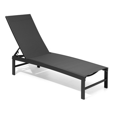 Pellebant Outdoor Pool Lounger Aluminum All-weather Adjustable Chaise Lounge Chair