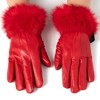 Alpine Swiss Womens Leather Dressy Gloves Faux Fur Trim Cuff Thermal Lining - 3 of 4
