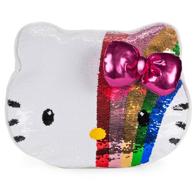 Gund Hello Kitty 11.75 Inch Color Changing Rainbow Sequin Pillow Plush