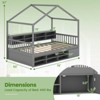 Infans Twin Size House Bed Wooden Platform Bed Frame with Roof & 14 Storage Cubes - 2 of 4