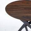 Zeus & Ruta Coffee Table With Cross Metal Leg and Mdf Top, Dark Walnut - 4 of 4