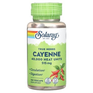 Solaray True Herbs, Cayenne, 515 mg, 100 VegCaps - 1 of 4