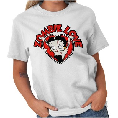 Betty Boop Zombie Love Heart Womens Graphic T Shirt Tees Brisco Brands