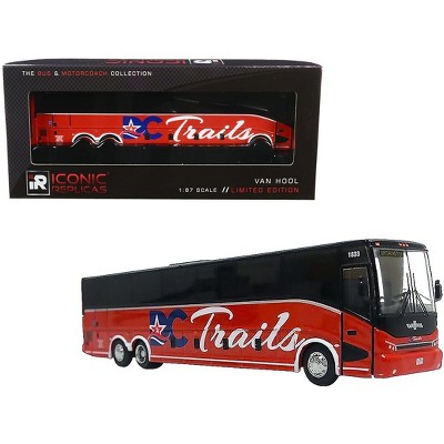 Van Hool CX-45 Bus "DC Trails" (Washington, D.C.) Red and Black "The Bus & Motorcoach Collection" 1/87 Diecast Model by Iconic Replicas