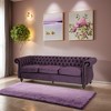 84"W Velvet Upholstered 3 Seater Sofa Couch,Modern Velvet Couch 3 Seater Sofa With Curved Backrest And Rolled Arms -Maison Boucle - 3 of 4
