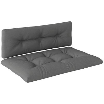 Outsunny 2 Seater Pallet Cushions Outdoor 3.9 in. Thick Replacement Cushions with Tufted Design for Garden, Patio