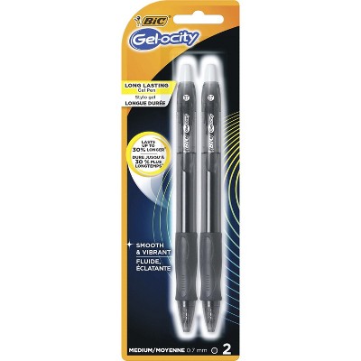 Bic Velocity Gel Pens – 25er Packung, .7 Mm Mine, Schwarz, Einziehbar Mit Gummigriff, Für Gleichmäßiges Schreiben