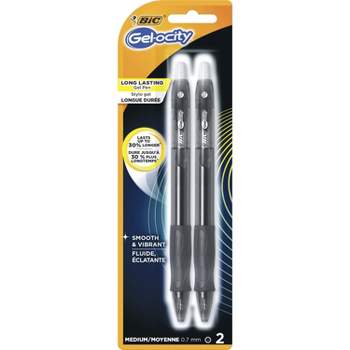 Bic Super Smooth Gel-ocity Gel Pens, Bulk Pack of 24 Ink Pens, 12 Black and 12 Blue Retractable Gel Pens, Medium Point 0.7 mm, 24-Count