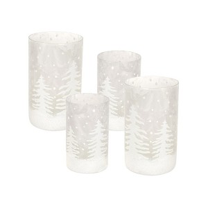 Frosted Votive Candle Holder with Snowy Forest (Set of 4) - 1 of 4