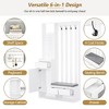 LIVAREEmlen Contemporary Garment Racks,Hall Tree Storage with Cushioned Storage Bench and Pegboard, Modern Coat Rack with 4 Hooks,White - 4 of 4