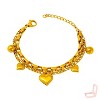 Gold Stainless Steel Heart - Accented Classic Women's Bracelet - 3 of 4
