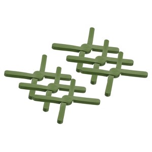 Unique Bargains Foldable Heat Resistant Non-Slip Silicone Trivet Mat for Pots Coasters - 1 of 4